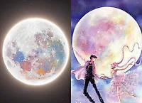 Цветная карта Луны и арт «Сейлор Мун»🌙