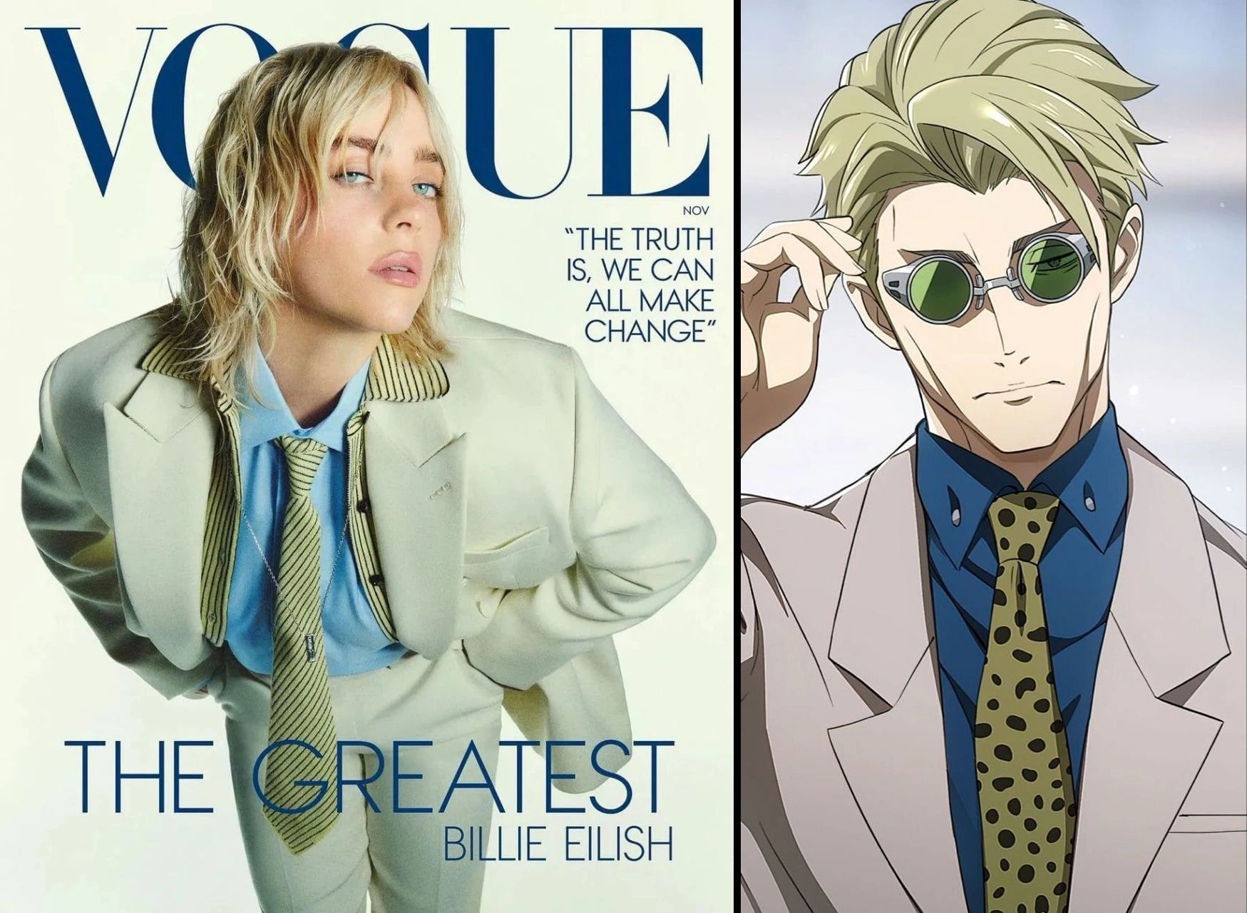 Билли Айлиш в образе Кенто Нанами из «Магической битвы»