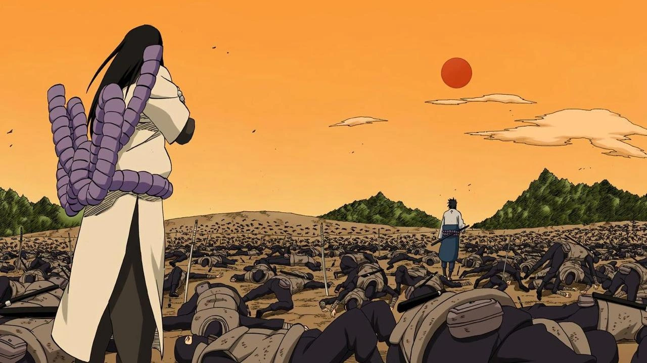 Одновременно пугающая и спокойная сцена с Саске Учиха