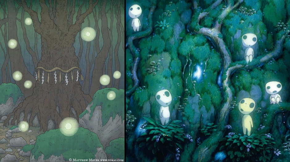 Лесные духи из аниме «Принцесса Мононоке»